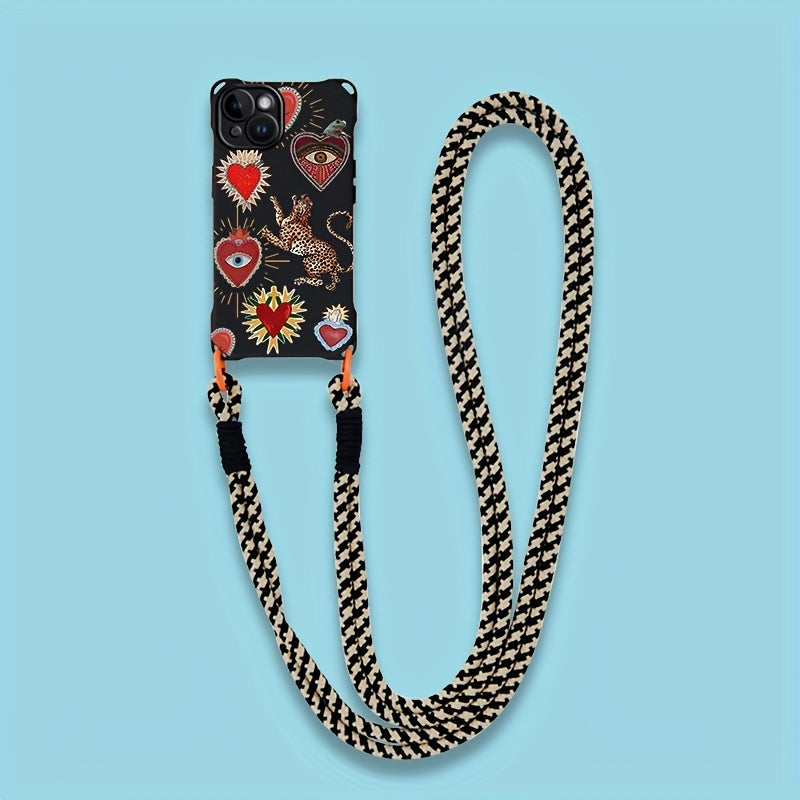 vintage pin strapped phone case