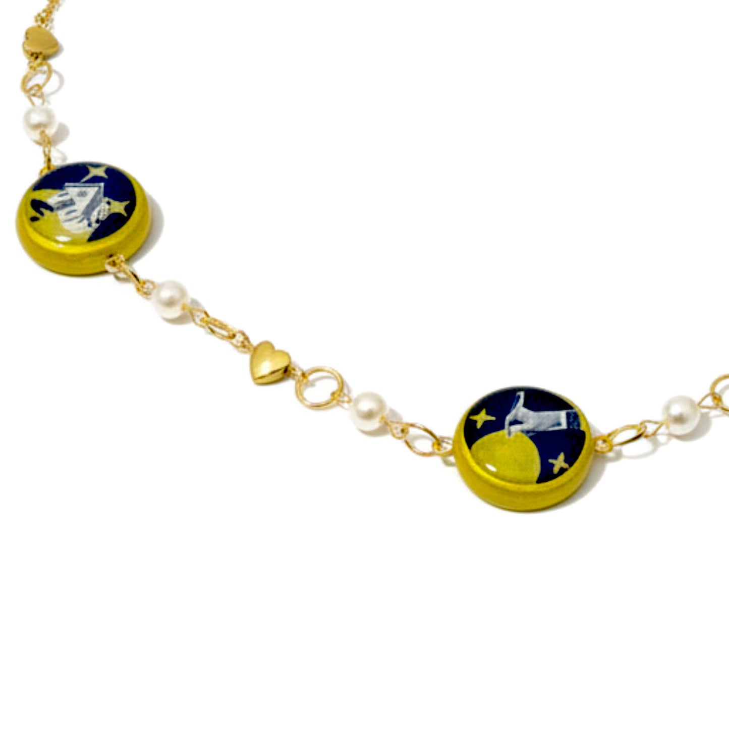 Cosmic Choker — Ethereal Metallic Collage Charm Necklace