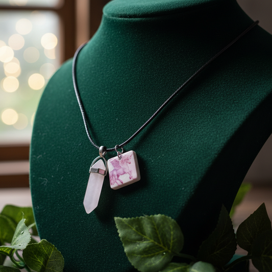 Mystical Fantasy Charm & Gem Necklace