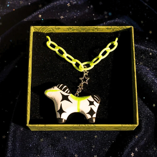Green Circus Clowncore Horse | Funhouse Necklace