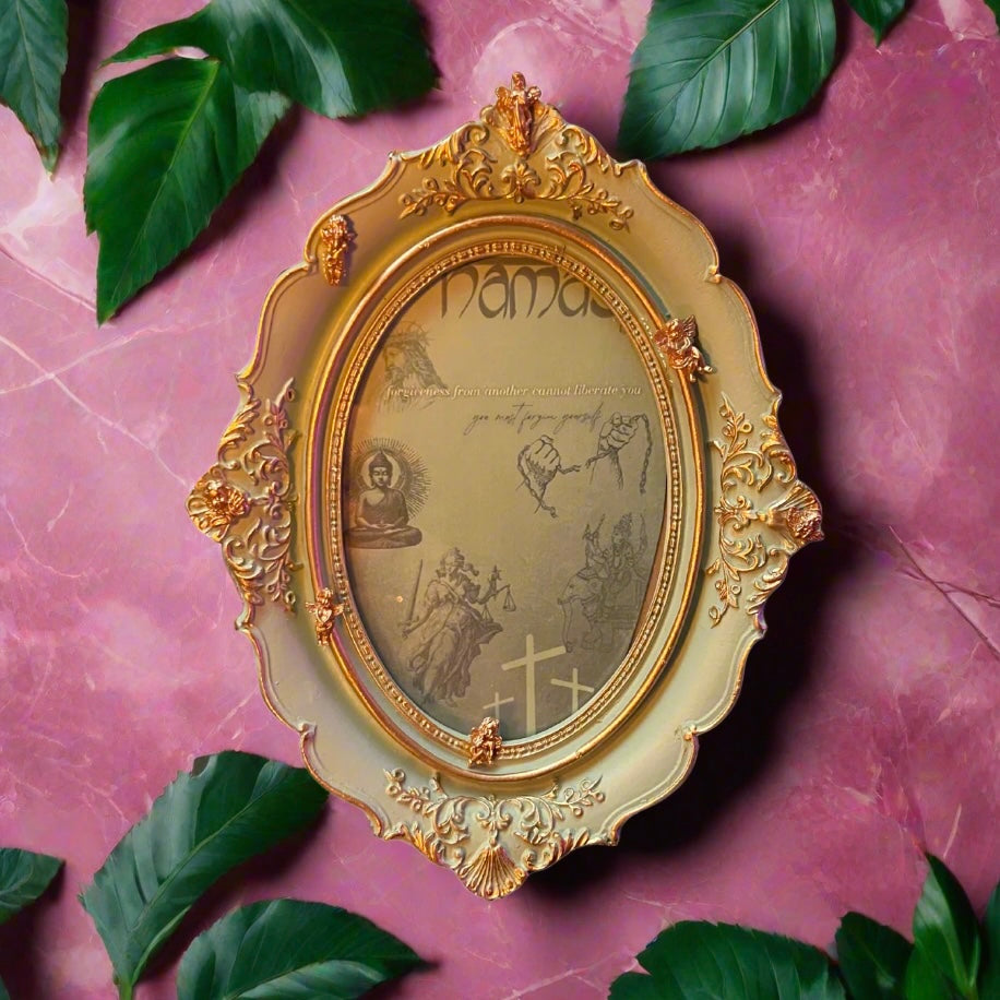 Teal Baroque Customized Framed Print - "You Must Forgive Yourself" Maximalist Print