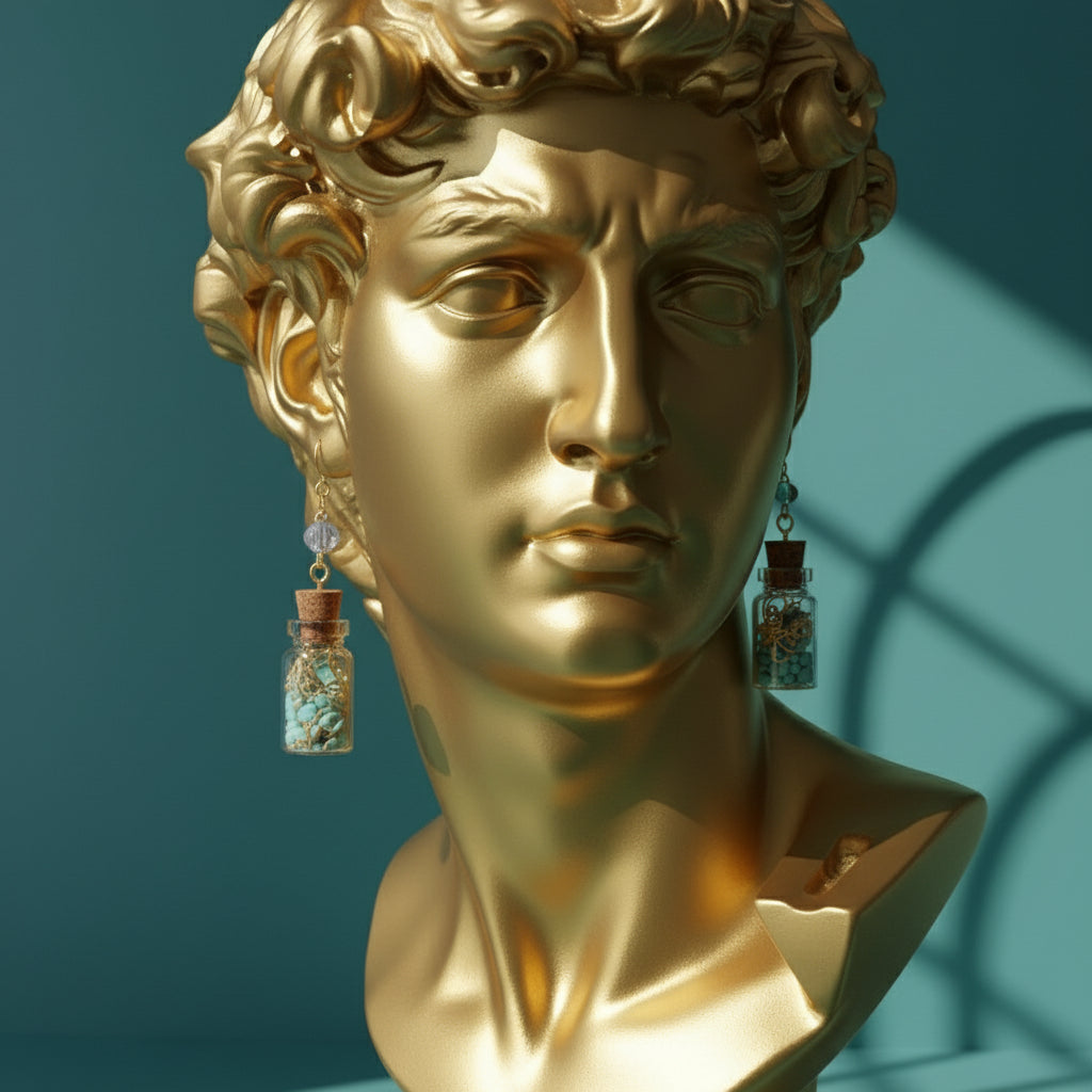 Strength & Protection Amazonite and Opal Spell Jar Earrings