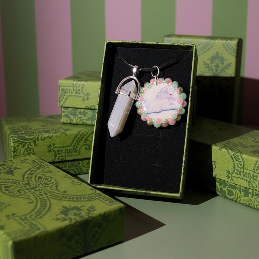 Magical Pearl Charm Necklace — Fairy, Pegasus, Jackalope & Unicorn Charms