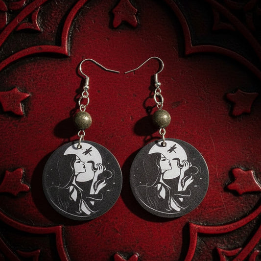 Midnight Kiss – Hematite Mystical Earrings