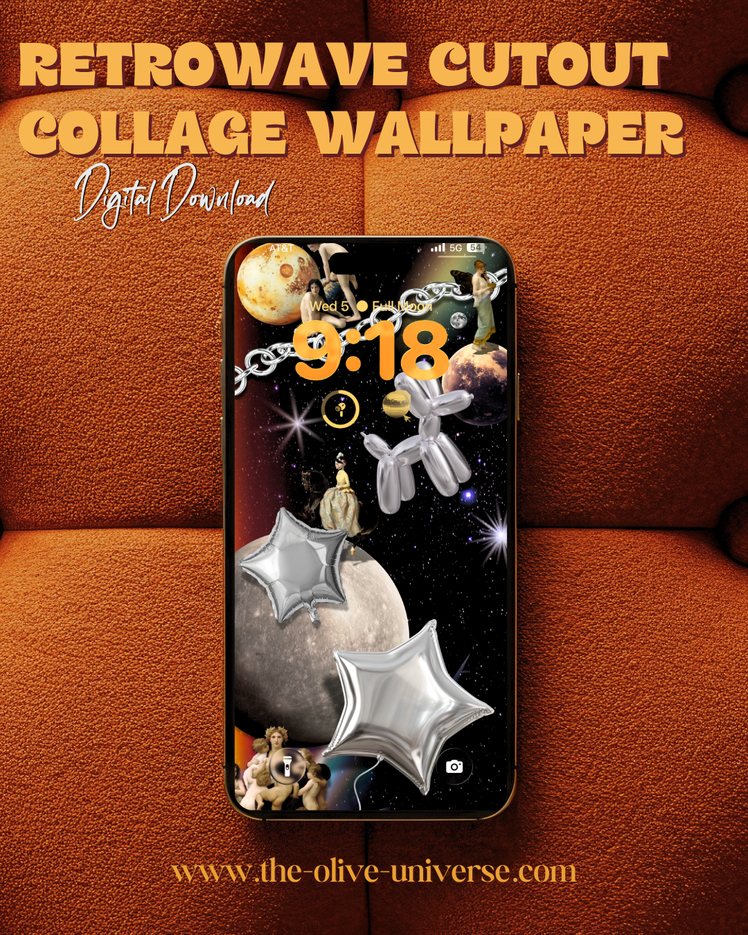Retro Space Y2K Cutout Collage Wallpaper Bundle (3 Digital Wallpapers)