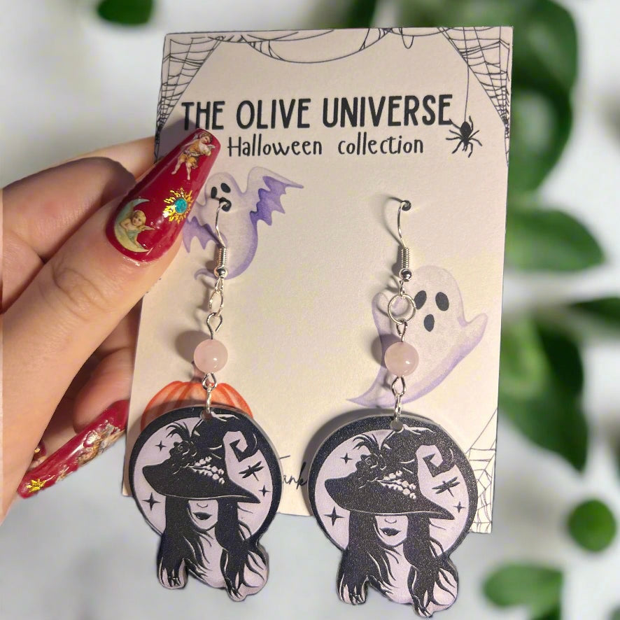 ✨ Rare Enchanted Rose Quartz Witch Earrings ✨