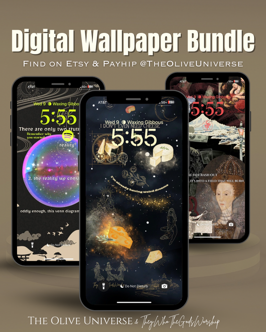 Digital Wallpaper Bundle — 3 Poetic & Surreal iPhone Lockscreens