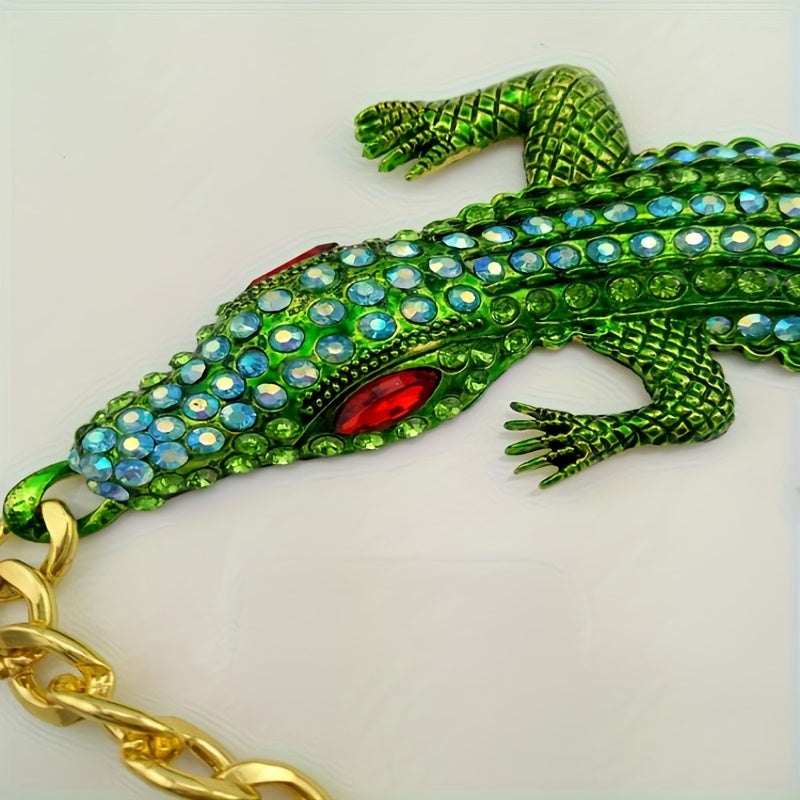 olive croc neck adornment