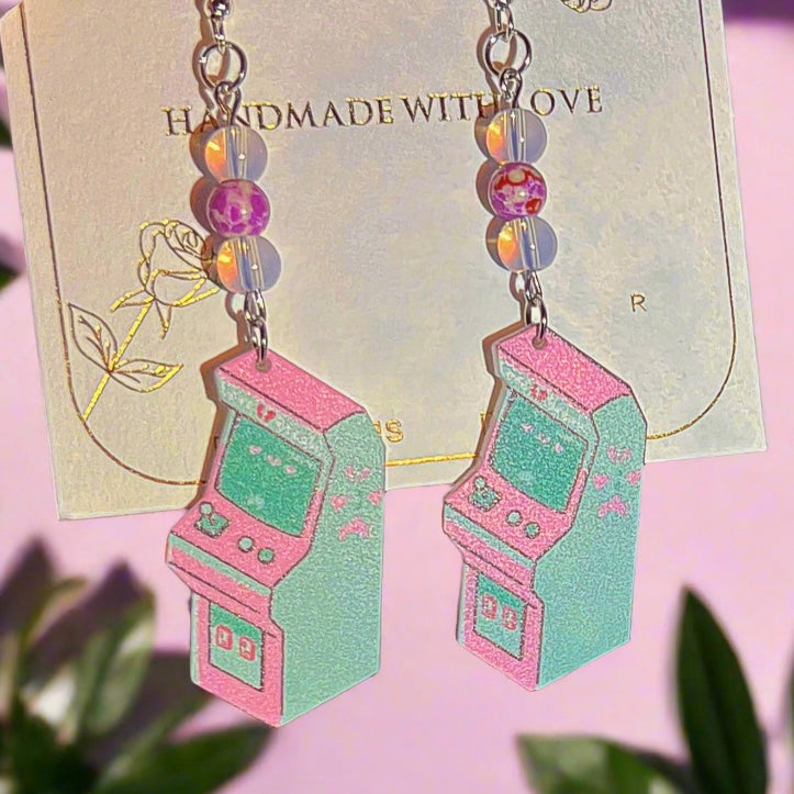 Opal & Purple Jasper Retrowave Arcade Earrings