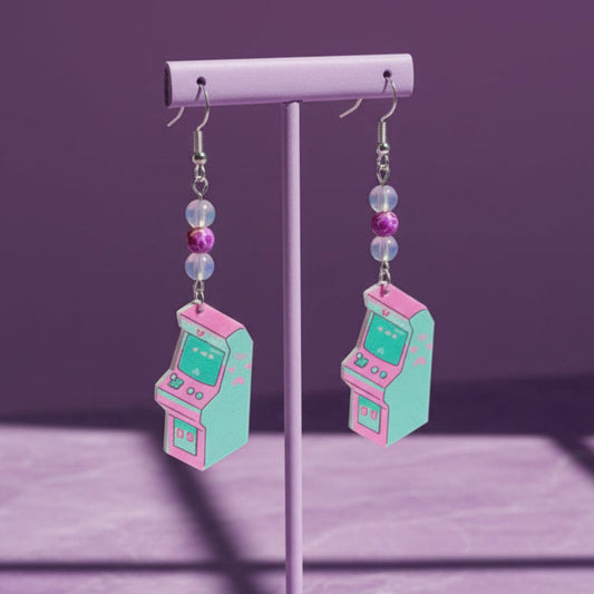 Opal & Purple Jasper Retrowave Arcade Earrings