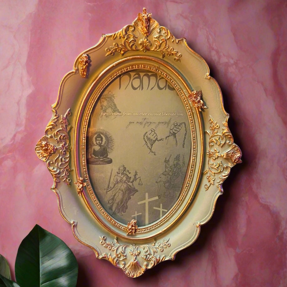 Teal Baroque Customized Framed Print - "You Must Forgive Yourself" Maximalist Print