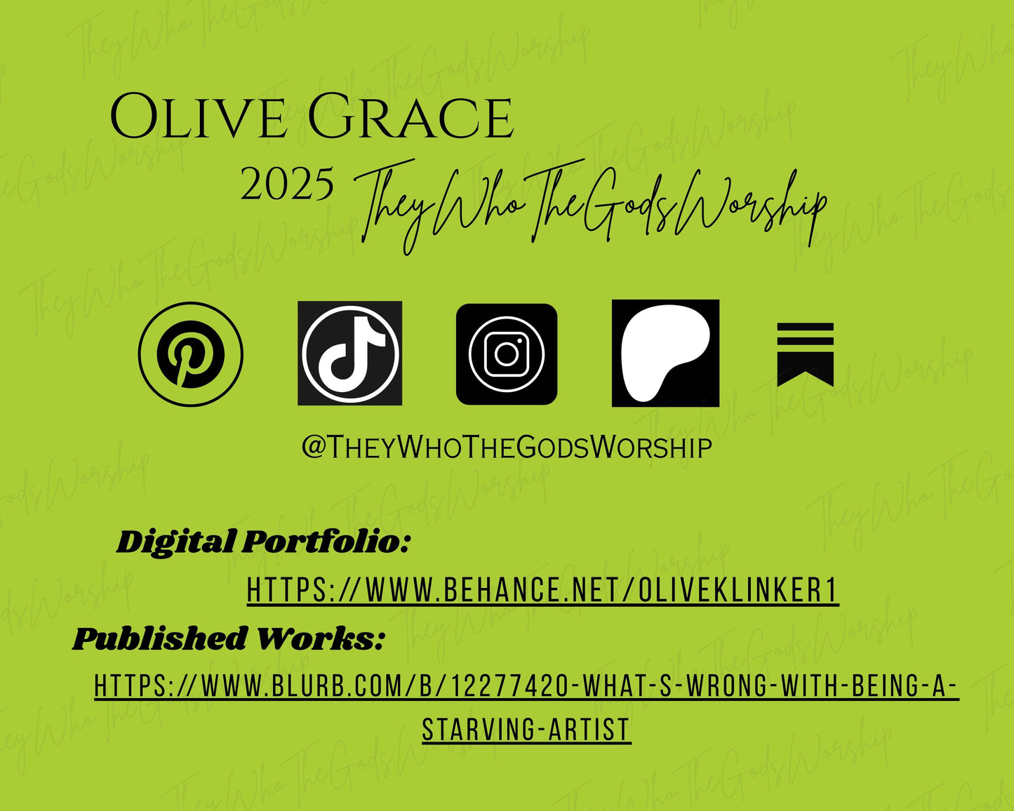 Poetry Portfolio Collection E-Book By TheyWhoTheGodsWorship