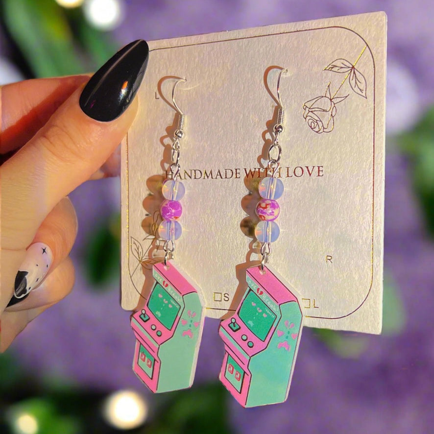 Opal & Purple Jasper Retrowave Arcade Earrings
