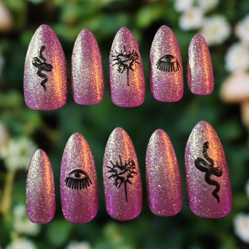 Simple Celestial Cowgirl Custom Press-on Nails
