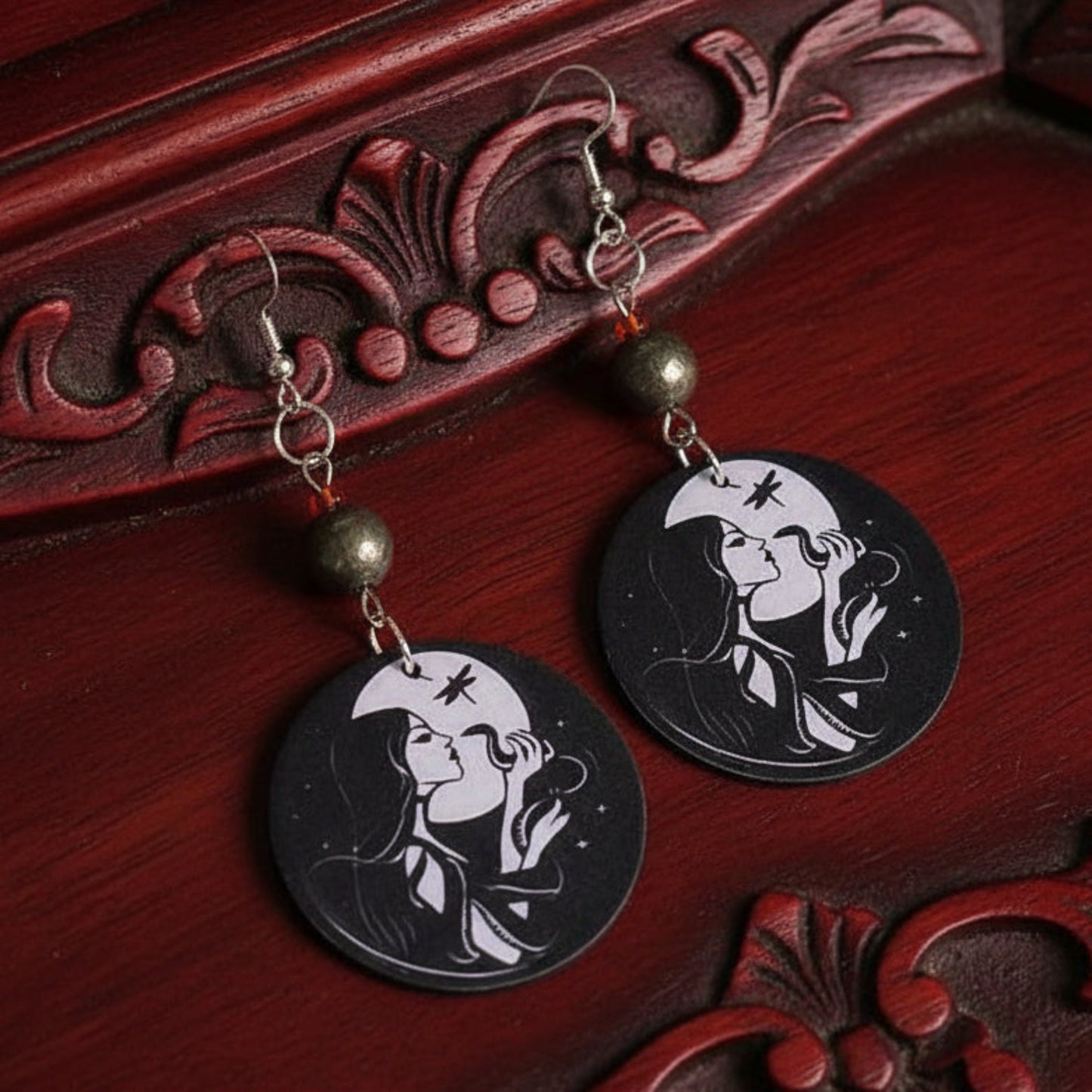 Midnight Kiss – Hematite Mystical Earrings