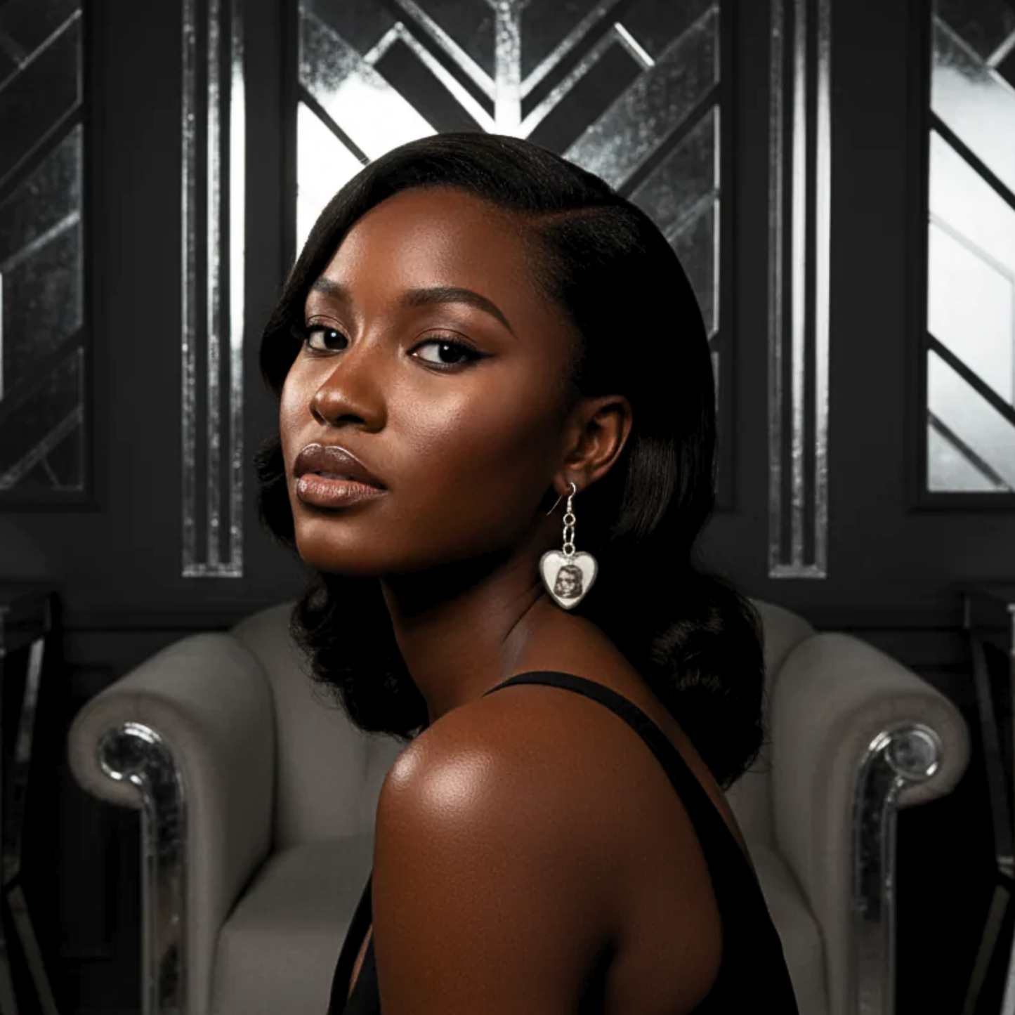 Halftone Heart Earrings | Handmade Polymer Clay Earrings | Glossy Pop Art Statement Earrings | Silver Plated Hooks | Y2K Retro Heart Jewelry