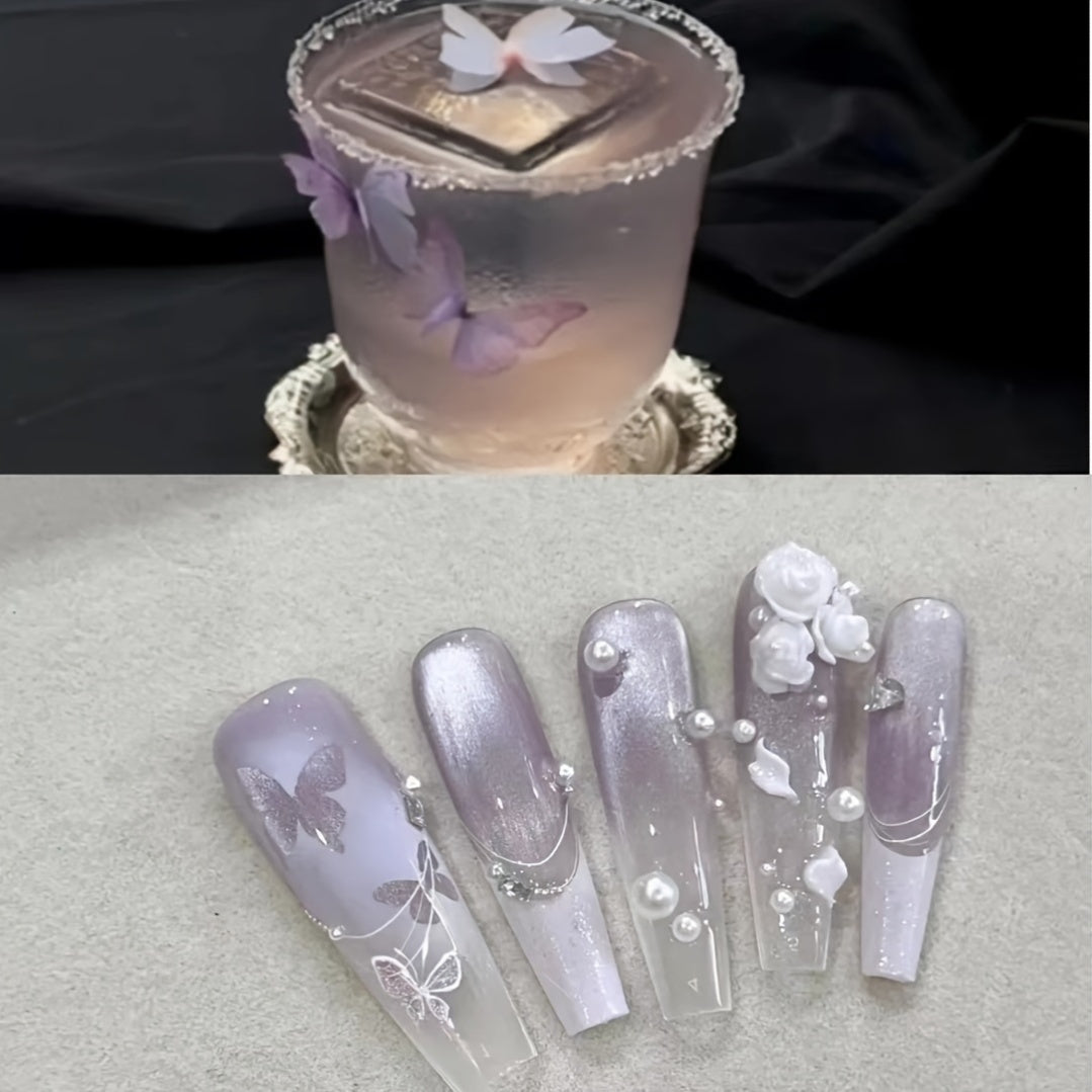 icy bouquet nail adornment