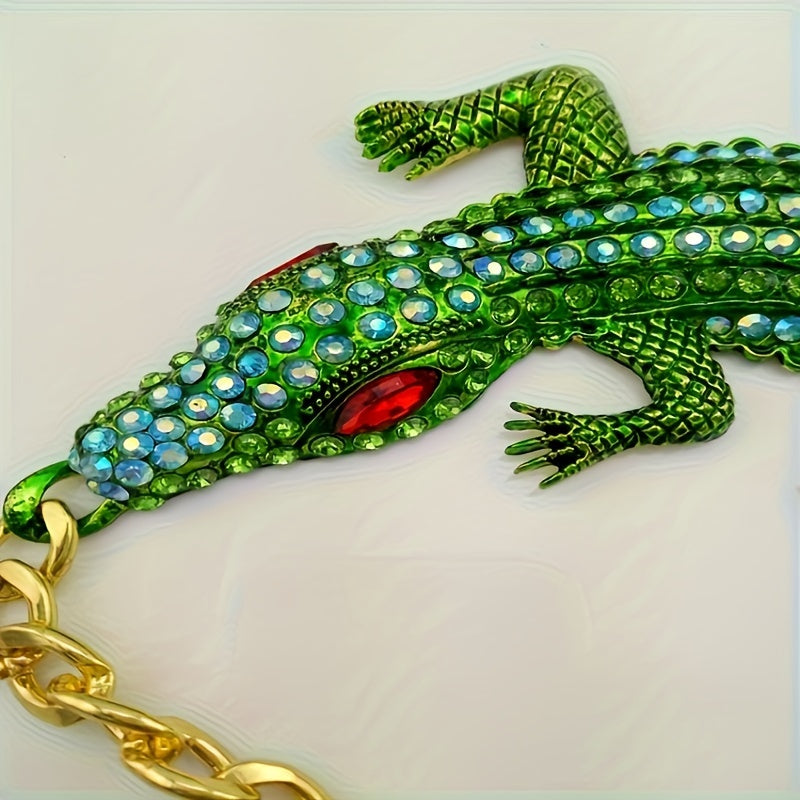 olive croc neck adornment