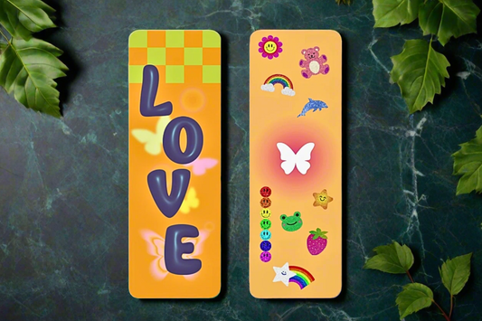 Retro Y2k Neon Sticker Design Bookmark (Double-sided)