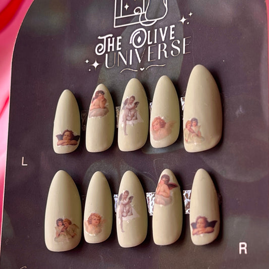Vintage Angels Matte Press-On Artisan Nails