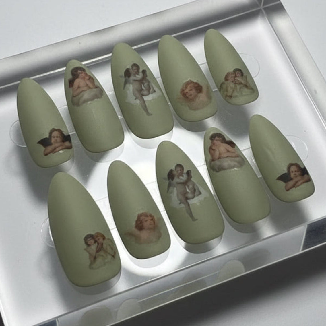 Vintage Angels Matte Press-On Artisan Nails