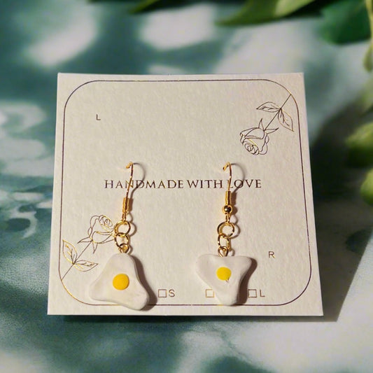 Breakfast, Brunch, Who Needs Lunch? Sunny-Side Up Egg Earrings - Olive Made