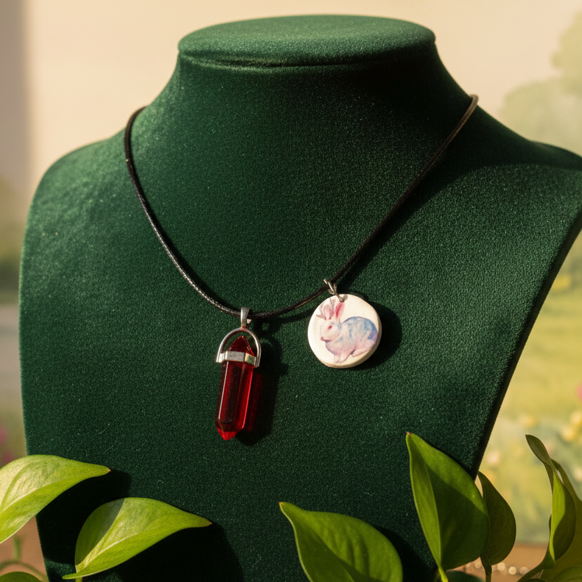 Mystical Fantasy Charm & Gem Necklace