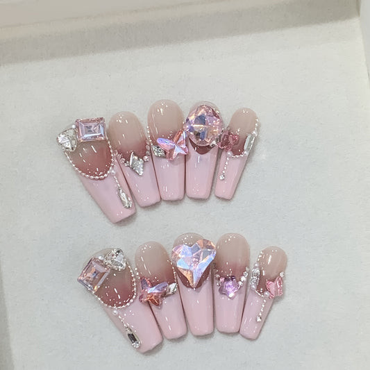 pretty in pink nail adornment