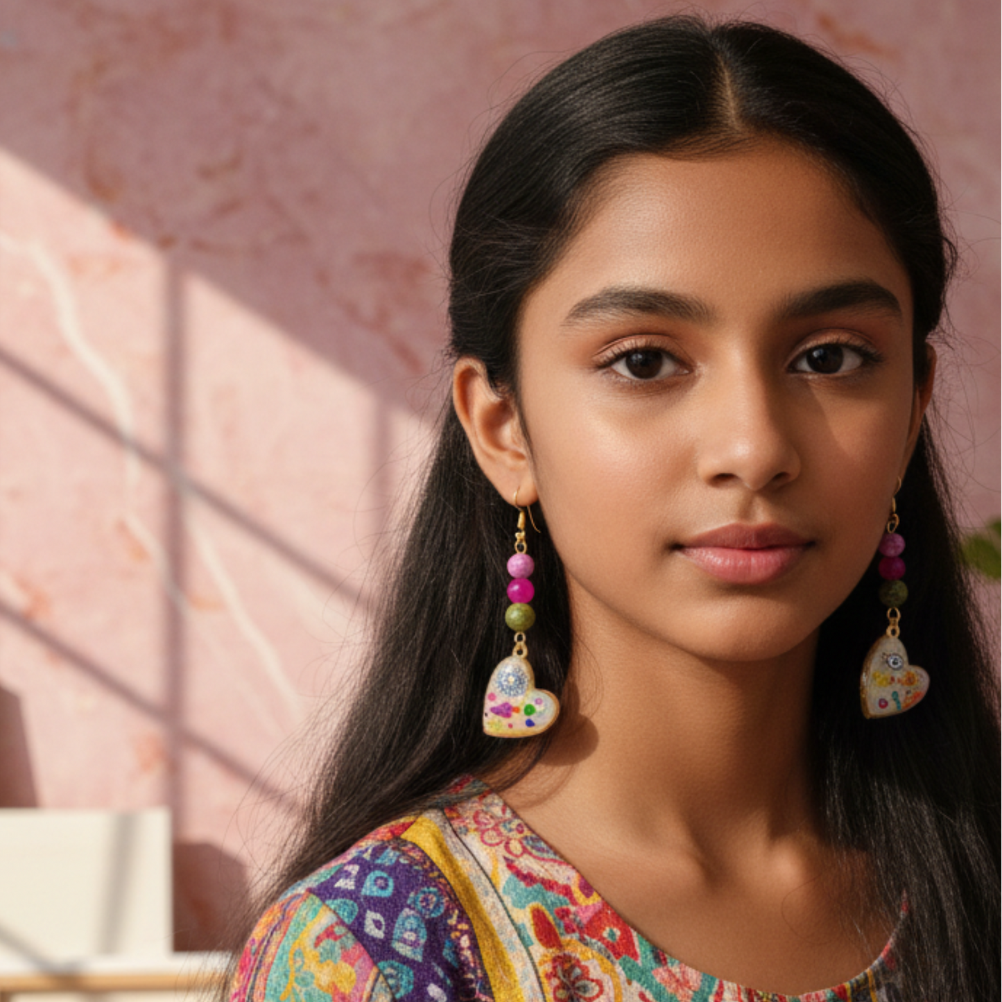 Purple Jasper, Pink Agate & Unakite Abstract Earrings | Handmade Crystal & Stone Jewelry