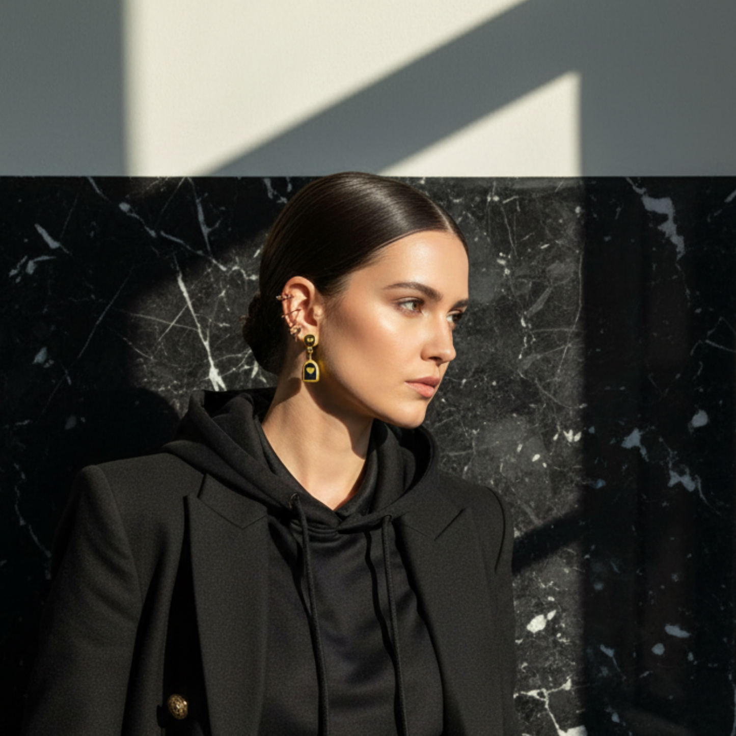 Petite Gold Impression Arches Earrings