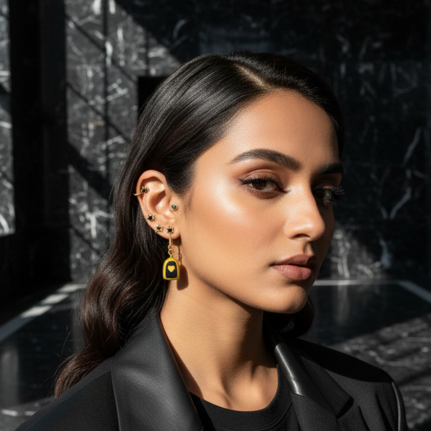 Petite Gold Impression Arches Earrings