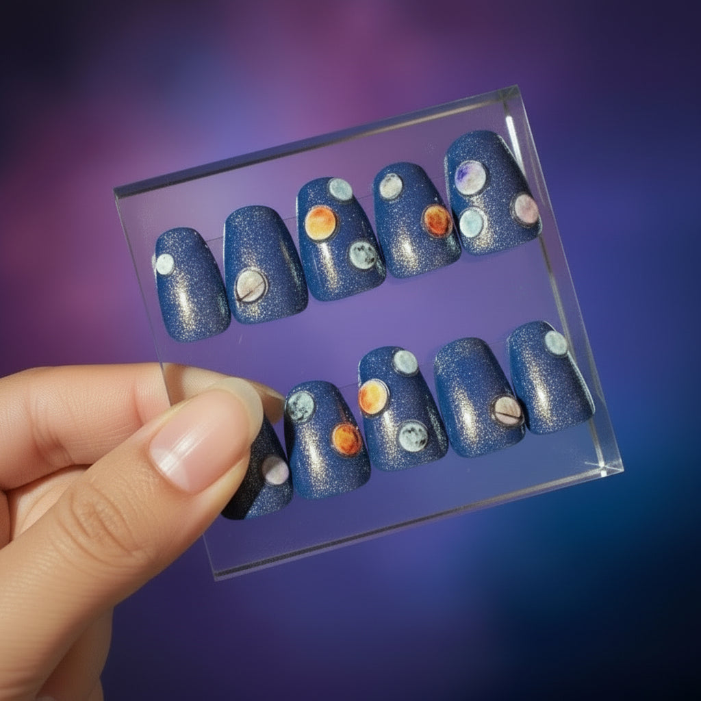 ✨ Galactic Horizon — Solar System Press-On Nails (Masc Edition) ✨