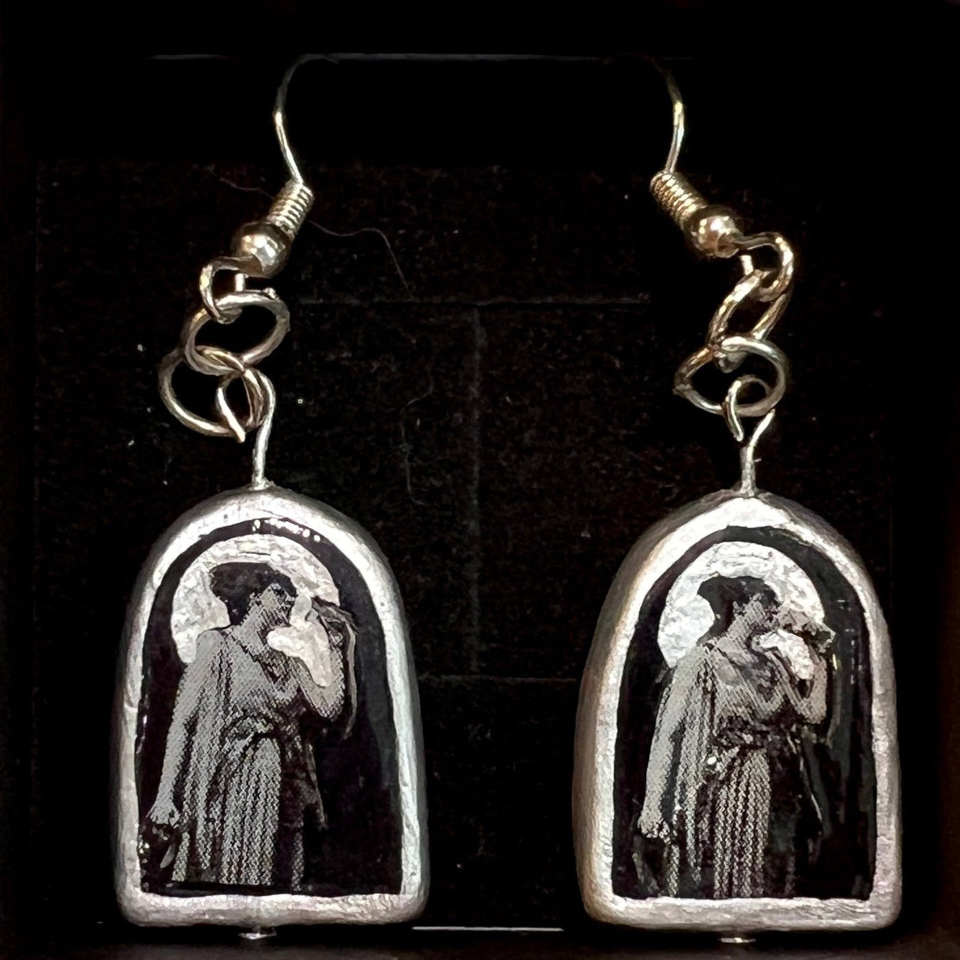 Celestial Oil Painting Earrings | John William Goward & Luis Ricardo Falero Liminal Fine Art | Silver-Plated Findings