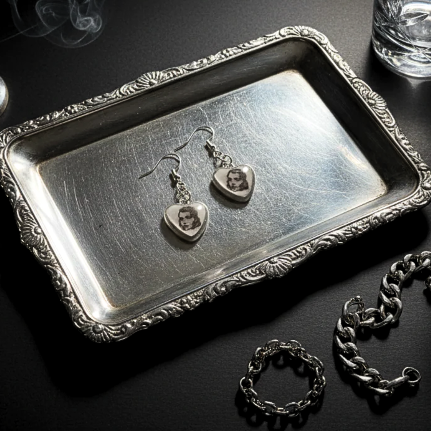 Halftone Heart Earrings | Handmade Polymer Clay Earrings | Glossy Pop Art Statement Earrings | Silver Plated Hooks | Y2K Retro Heart Jewelry