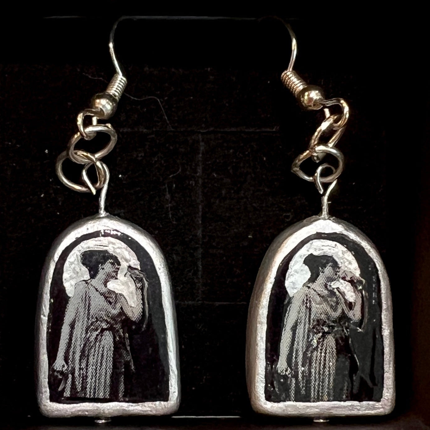 Celestial Oil Painting Earrings | John William Goward & Luis Ricardo Falero Liminal Fine Art | Silver-Plated Findings