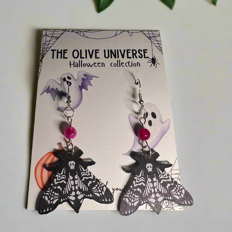 ✨ Pink Agate Enchanted Moth Earrings ✨