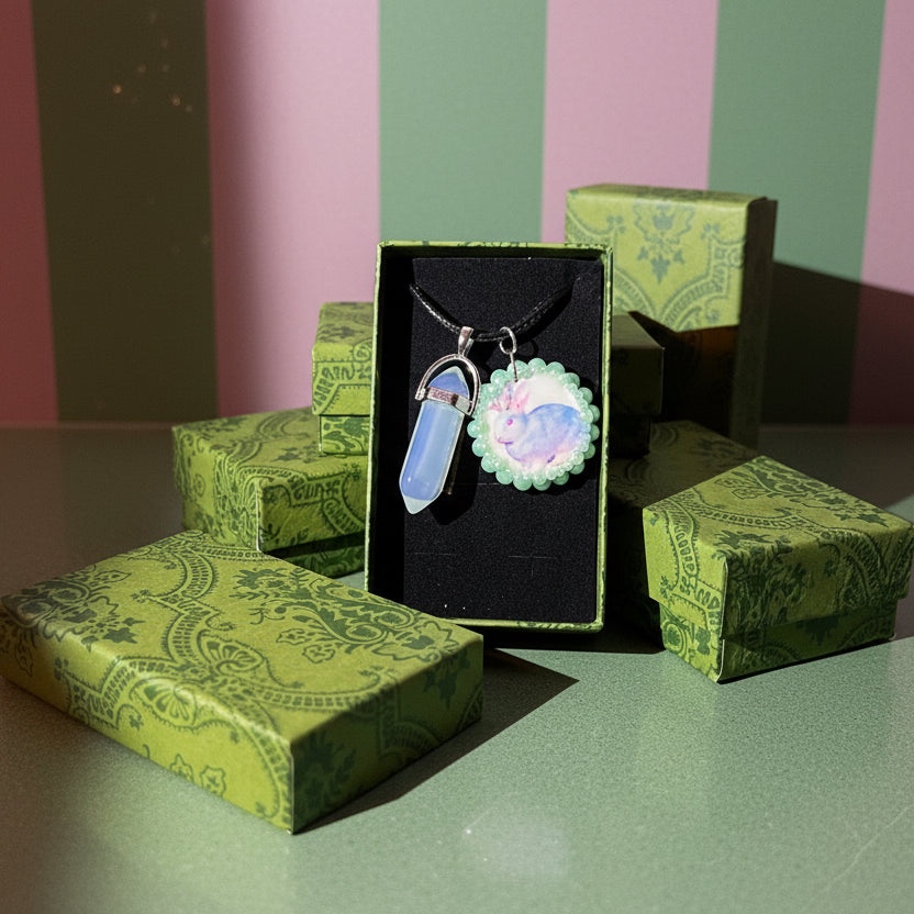 Magical Pearl Charm Necklace — Fairy, Pegasus, Jackalope & Unicorn Charms