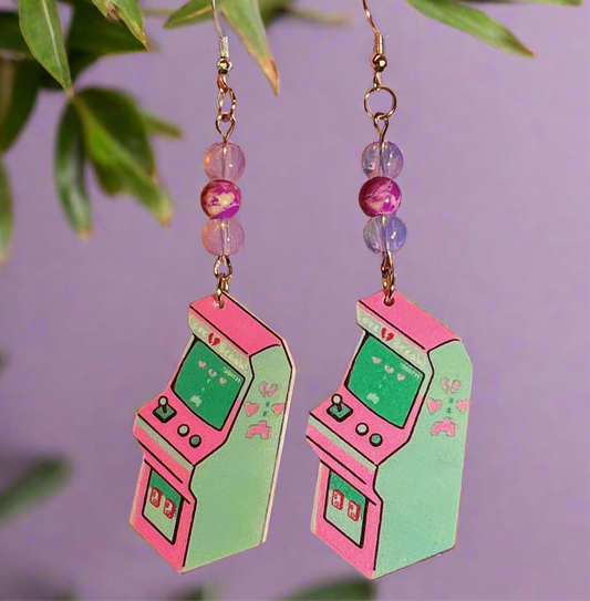 Opal & Purple Jasper Retrowave Arcade Earrings