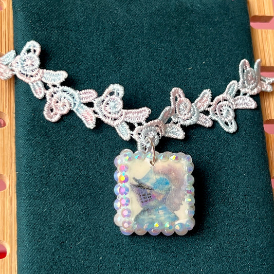 Coquette Lace Choker Charms | Rhinestone Fantasy