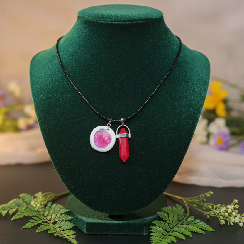 Mystical Fantasy Charm & Gem Necklace