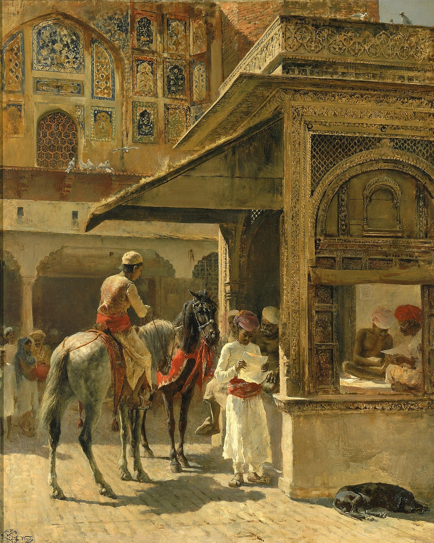 Hindu Merchant Oil Painting Earrings | Edwin Lord Weeks 1885 Inspired | Olive Made