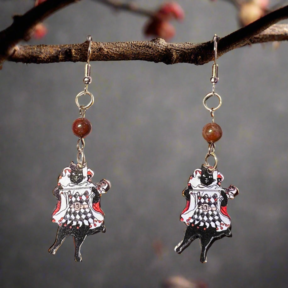 ✨ Fencing Black Cat Earrings — Eclectic Cat Collection ✨