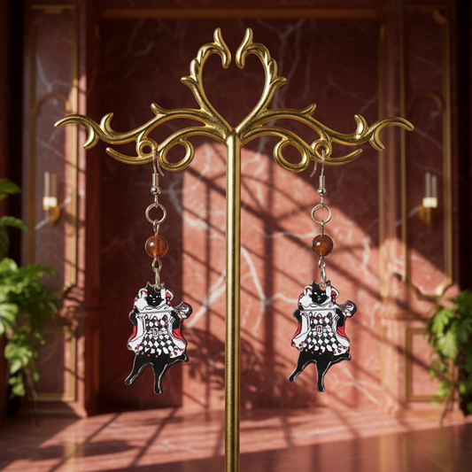✨ Fencing Black Cat Earrings — Eclectic Cat Collection ✨