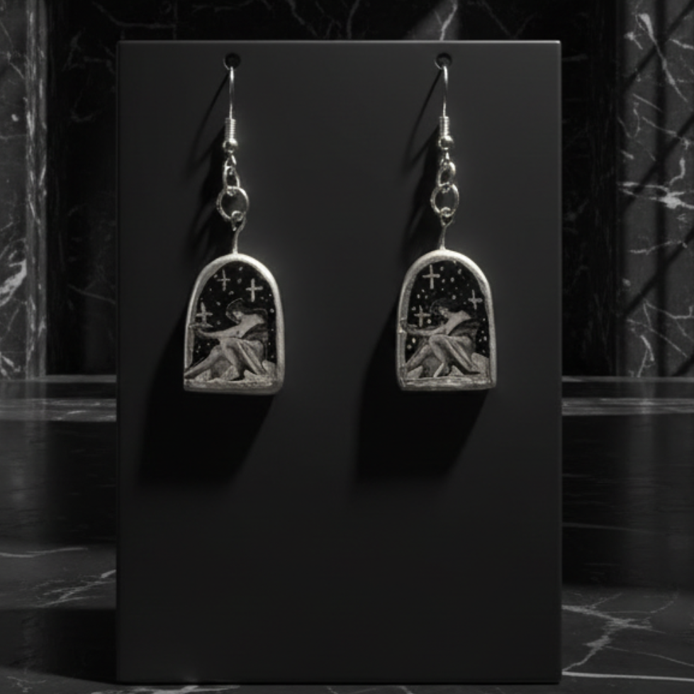 Enchanted Multidimensional Arch Earrings — Handmade Clay Liminal Collage Art