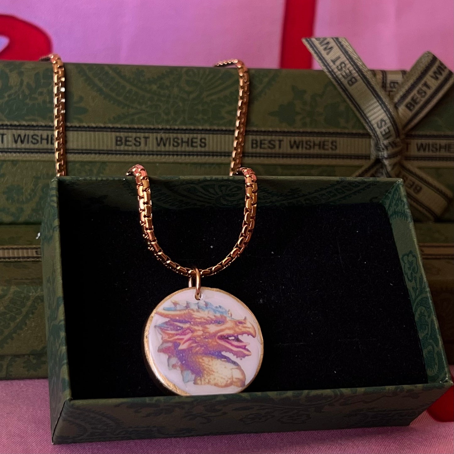 Dragon Charm Necklace | Fantasy 18k Gold-Plated Jewelry | Olive Made