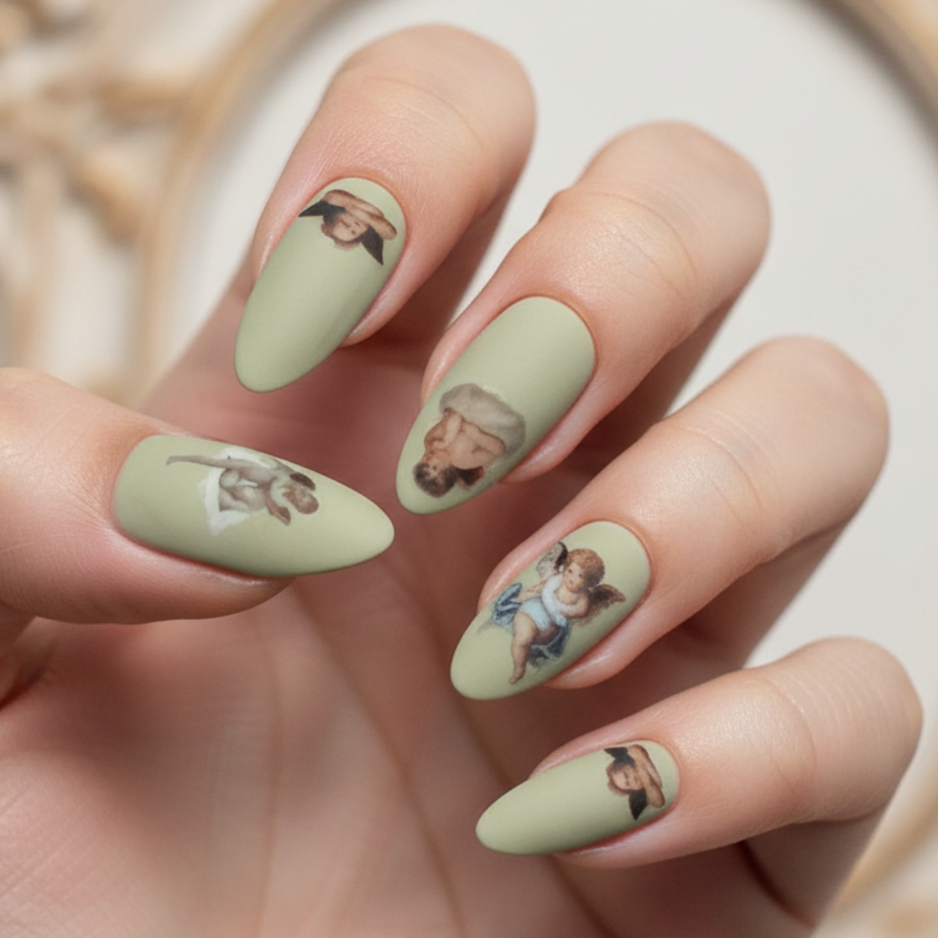 Vintage Angels Matte Press-On Artisan Nails