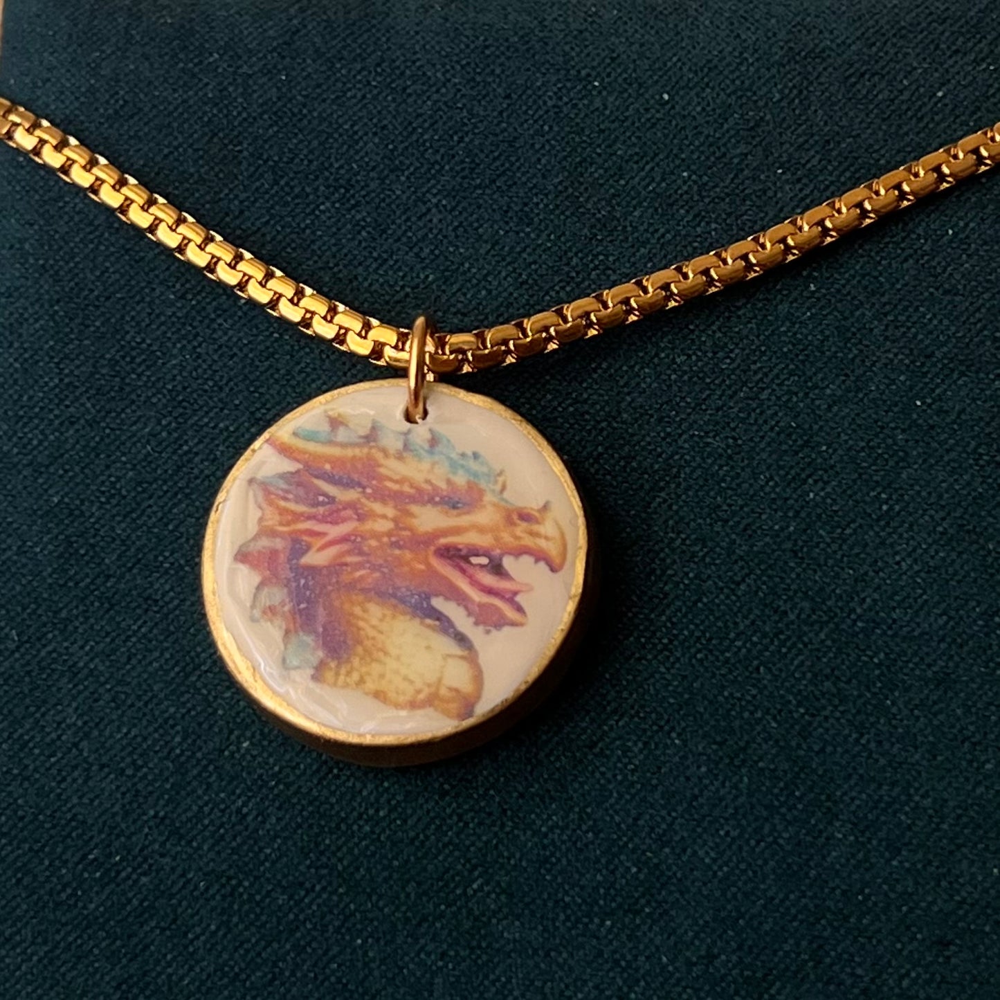 Dragon Charm Necklace | Fantasy 18k Gold-Plated Jewelry | Olive Made
