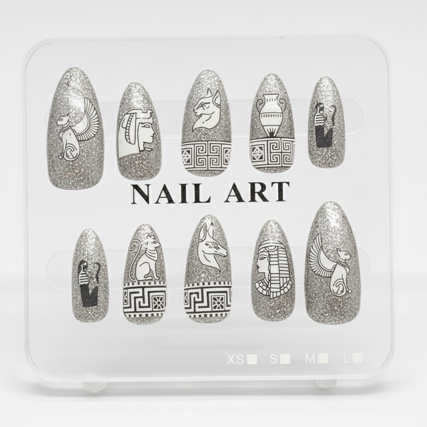 Silver Egyptian Inspired False Nails