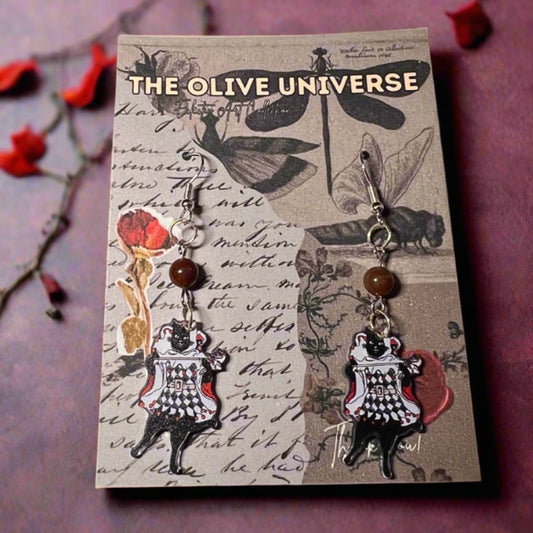 ✨ Fencing Black Cat Earrings — Eclectic Cat Collection ✨