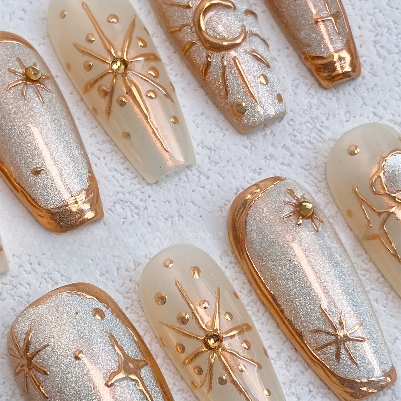 golden star nail set